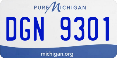 MI license plate DGN9301