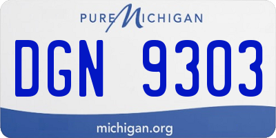 MI license plate DGN9303