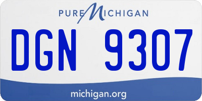 MI license plate DGN9307
