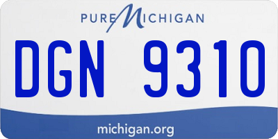 MI license plate DGN9310