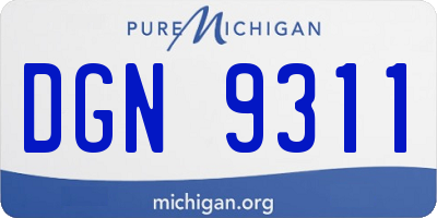 MI license plate DGN9311