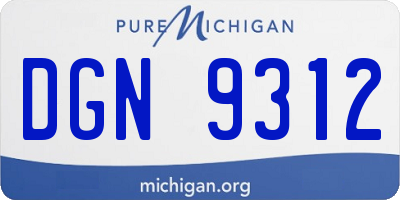 MI license plate DGN9312
