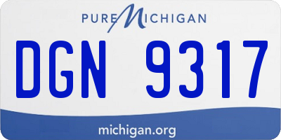 MI license plate DGN9317