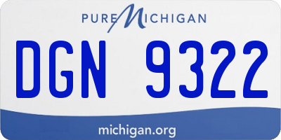 MI license plate DGN9322