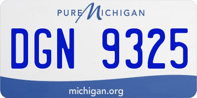 MI license plate DGN9325