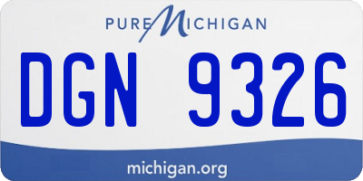 MI license plate DGN9326