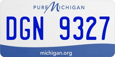 MI license plate DGN9327