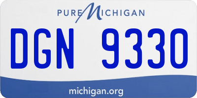 MI license plate DGN9330