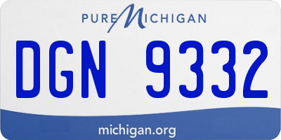 MI license plate DGN9332
