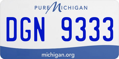 MI license plate DGN9333