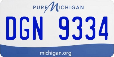 MI license plate DGN9334