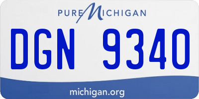 MI license plate DGN9340