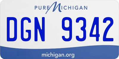 MI license plate DGN9342