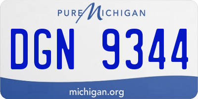 MI license plate DGN9344
