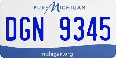 MI license plate DGN9345