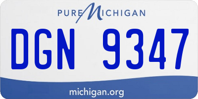 MI license plate DGN9347