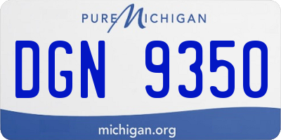 MI license plate DGN9350