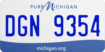 MI license plate DGN9354