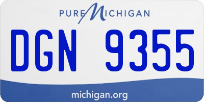 MI license plate DGN9355