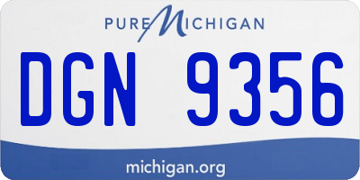 MI license plate DGN9356