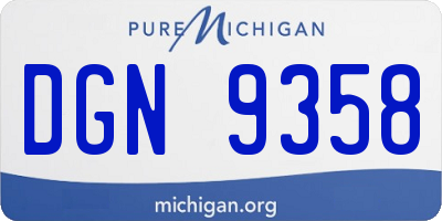 MI license plate DGN9358