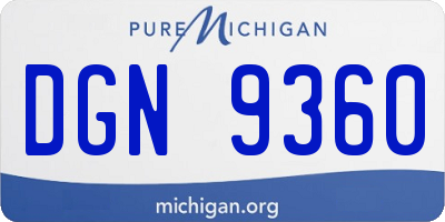MI license plate DGN9360