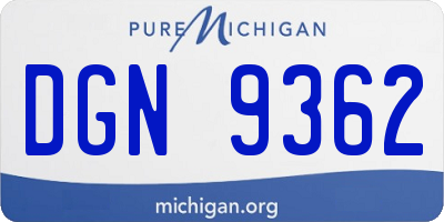MI license plate DGN9362