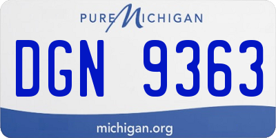 MI license plate DGN9363
