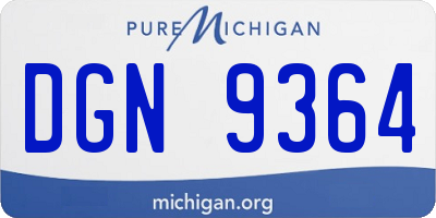 MI license plate DGN9364