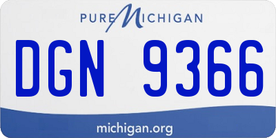 MI license plate DGN9366