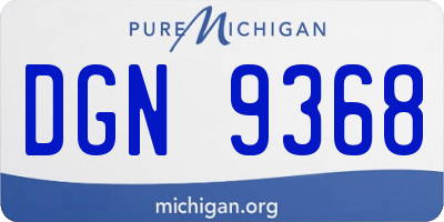 MI license plate DGN9368