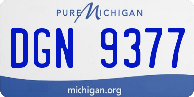 MI license plate DGN9377