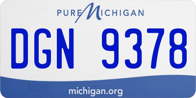MI license plate DGN9378