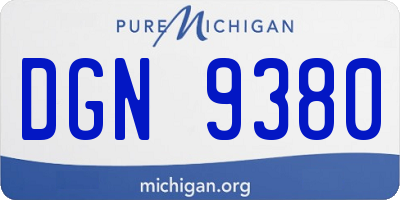 MI license plate DGN9380