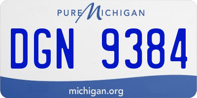 MI license plate DGN9384