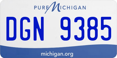 MI license plate DGN9385