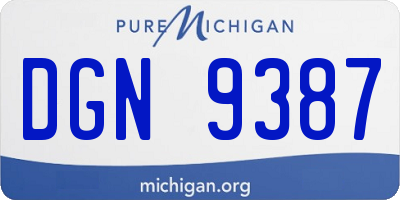 MI license plate DGN9387