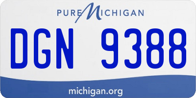 MI license plate DGN9388