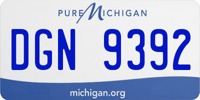 MI license plate DGN9392