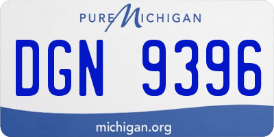 MI license plate DGN9396