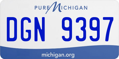 MI license plate DGN9397