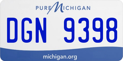 MI license plate DGN9398