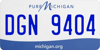 MI license plate DGN9404