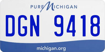 MI license plate DGN9418