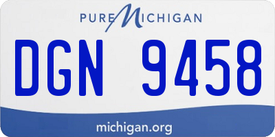 MI license plate DGN9458