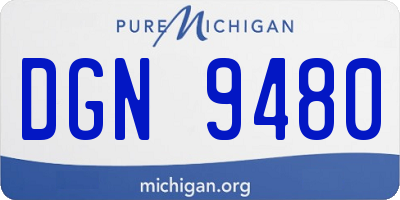 MI license plate DGN9480
