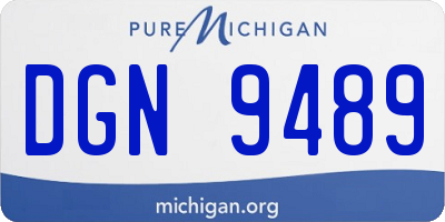 MI license plate DGN9489