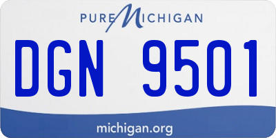 MI license plate DGN9501