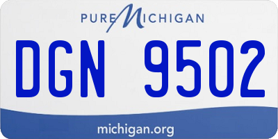 MI license plate DGN9502