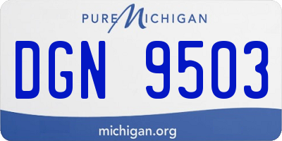 MI license plate DGN9503